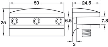 Gls Shelf Support 6mm Screw Zinc Alloy PC - view 2