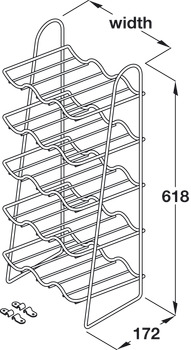 Wine Wire Rack 300mm 5-Tier 15 Btl SCP - view 2