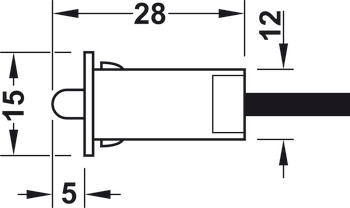 Door Contact Switch for use with Loox LED Lights With lead Black finish - view 2