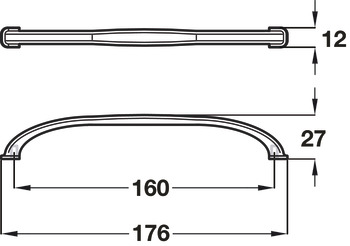 Odessa Bow Handle Zinc Alloy Steel Steel Effect 160mm Fixing Centres - view 2