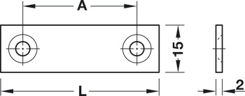 Connect Plt SF 2 Holes 15x70mm Steel Glv - view 2