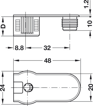 Rafix 20 Housing wo Ridge 19mm Plastic Black - view 3