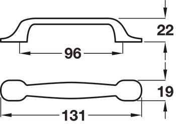 Henrietta D Handle Aluminium PC 96mm Fixing Centres - view 2