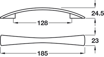 Quigley Bow Handle Zinc Alloy Matte Nickel 128mm Fixing Centres - view 2