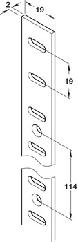 Flat Bookcase Strip 1829mm Steel Bright Zinc Plated - view 2