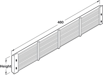 Ventilation Grille SM 480x104mm Anodised M.Silver - view 4