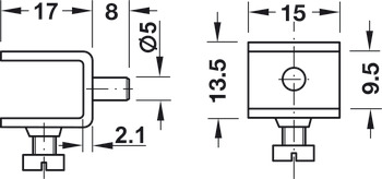 Gls Shelf Support D5/9mm Plug Steel NP - view 2
