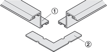 Corner Connector for Z Frame Profile Silver coloured E6/V1 - view 2