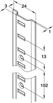 Raised Bookcase Strip 1829mm Steel EB - view 2