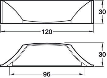 Augusta Cup Handle Zinc Alloy Polished Nickel 96mm Fixing Centres - view 3