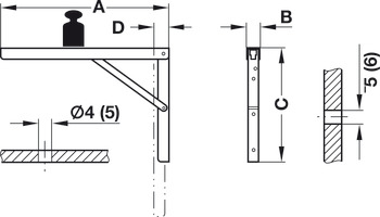 Hinged Bracket Adj 300mm 60kg/Pr Steel Glv - view 2