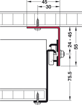 Mounting Bracket 55x45x50mm Steel NP - view 5
