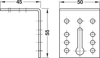 Mounting Bracket 55x45x50mm Steel NP - view 3