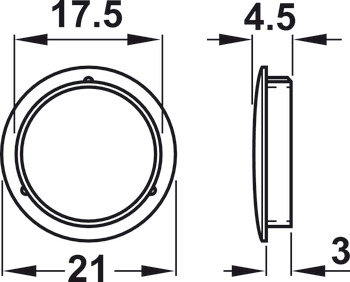 Traser-6 Cover Cap D18mm Plastic Nickel - view 2