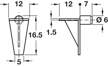 Shelf Support D6mm Plug Plastic Trans - view 2