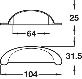 Knightsbridge Cup Handle Zinc Alloy SSE 64mm Fixing Centres - view 3