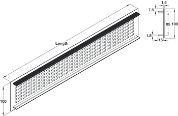 Ventilation Grille Phillips Rnd 100x500mm Anodised Silver Fire Rated - view 3