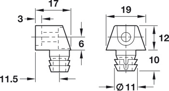 Arret Cabinet Connector D10mm Dowel Wht - view 2