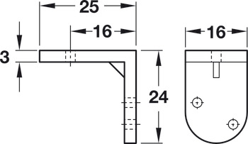 Angled Bracket 25x24x16mm Plastic Brown - view 2