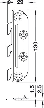 Noval K Bed Fitting SF Steel Blu Glv 130mm - view 3