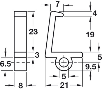 Shelf Retainer D5mm for 282.43.101/905 - view 2