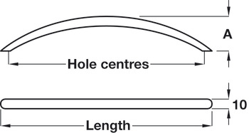 Bow Handle Steel Fixing Centres 96-256 mm Clifton Brushed stainless steel effect hole centres 96 mm - view 2