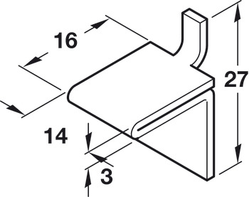 Shelf Support Stud 16x14mm Dbl Steel EB - view 2