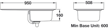 Rectangle Baltimore BL9501 1.0B Sink Rev Stainless Steel - view 2