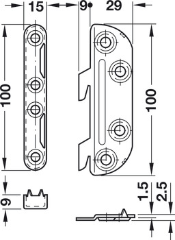 Noval K Bed Fitting SF Steel Blu Glv 100mm - view 4