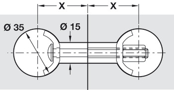Worktop Connect Bolt D35/M6x65mm Steel Glv - view 2