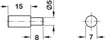 Shelf Support D5x15mm w Stop Plug Steel BP - view 2