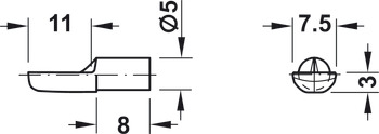 Shelf Support D5mm Plug Steel BP - view 2