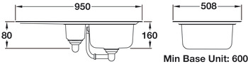 Rectangle Baltimore BL9502 1.5B Sink Rev Stainless Steel - view 2