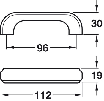 Adda D Pull Handle Unfin Oak 96mm Fixing Centres - view 2