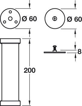 Breakfast Bar Support 90° for Gluing for Fixing to Glass Countertops Polished chrome - view 2