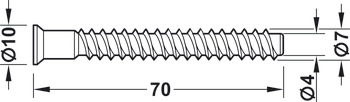 Confirmat Screw D10x70mm D5.0mm SZ3 Steel Glv - view 2