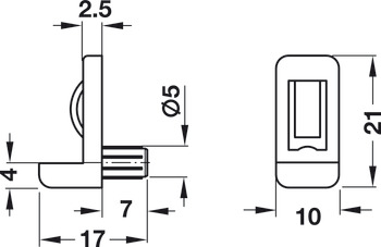 Gls Shelf Support D5mm w Catch Plastic Trans - view 2