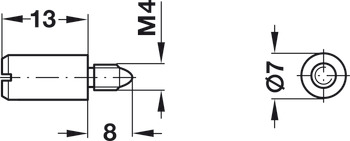 Shelf Support D5mm M4 Sleeve Plug Steel NP - view 2