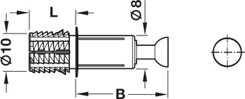 Minifix C100 Spread Bolt 10/24mm Zinc Alloy Grey - view 4