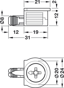 OneFix 1prt Connector D8/15mm Plastic White - view 2