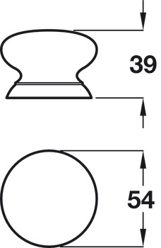Victorian CrossGrain Knob Unfin Oak 54mm - view 2