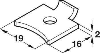 Shelf Support Stud 16x19mm Sgl Steel SN - view 2