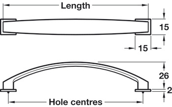 Augusta Bow Handle+BP Zinc Alloy SSE 128mm Fixing Centres - view 2