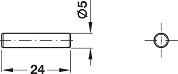 Shelf Support D5x24mm Plug Steel NP - view 2