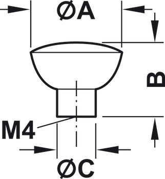 Dimple Knob Zinc Alloy PC D33x27mm - view 3