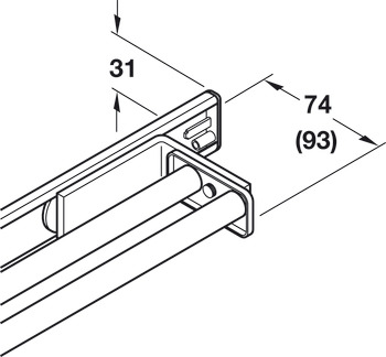 Towel Rail 2-Arm 340mm Aluminium/Plastic Silver Ano - view 2