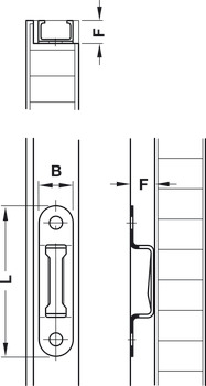 Modular Plate Push Fit 58x13mm Steel Burn - view 3