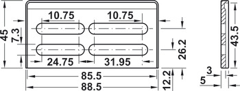 MXS Spacer 3mm for Cabinet Rail Grey - view 2