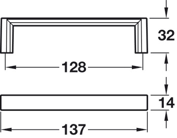 Jutland Pull Handle Zinc Alloy BN 128mm Fixing Centres - view 2