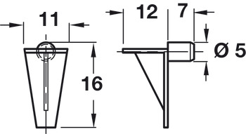 Shelf Support D5mm Plug Plastic Trans - view 2